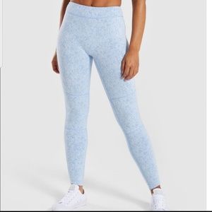 Gym shark fleur texture leggings Malibu blue